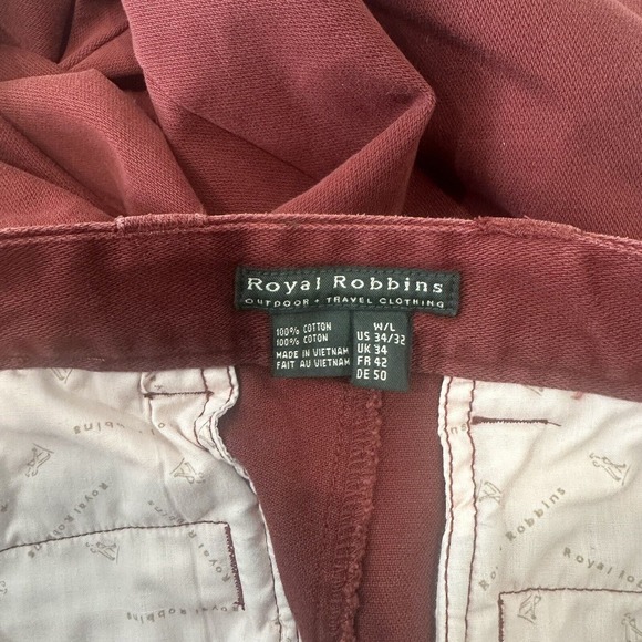 Royal Robbins Outdoor Travel Pants Red Cotton 34x32 - Picture 7 of 8